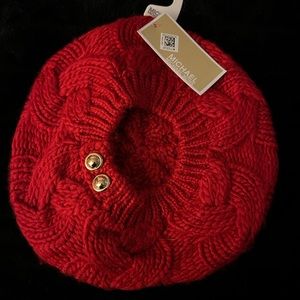 Red Michael Kors Knitted Beret